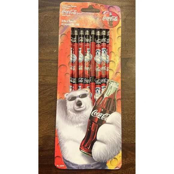 Vintage 1998 COCA-COLA 8-Pack Polar Bear No 2 Pencils No. 68099 NEW - Picture 1 of 2